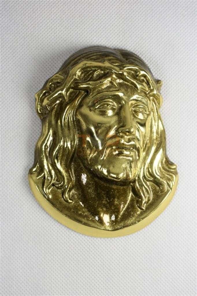 GŁOWA JEZUSA MAŁA 13 cm ZŁOTA