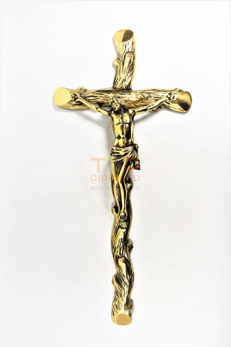 KRZYŻ Z PASYJKĄ MOSIĘŻNY 50 cm