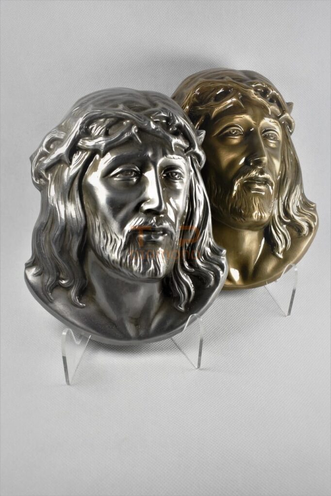GŁOWA JEZUSA CHRYSTUSA ALUMINIOWA 20 cm