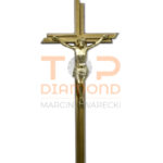 KRZYŻ MOSIĘŻNY ZŁOTY Z WIZERUNKIEM