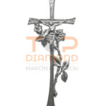 POL KRZYŻ RÓŻA OPLATANA 47cm CHROM