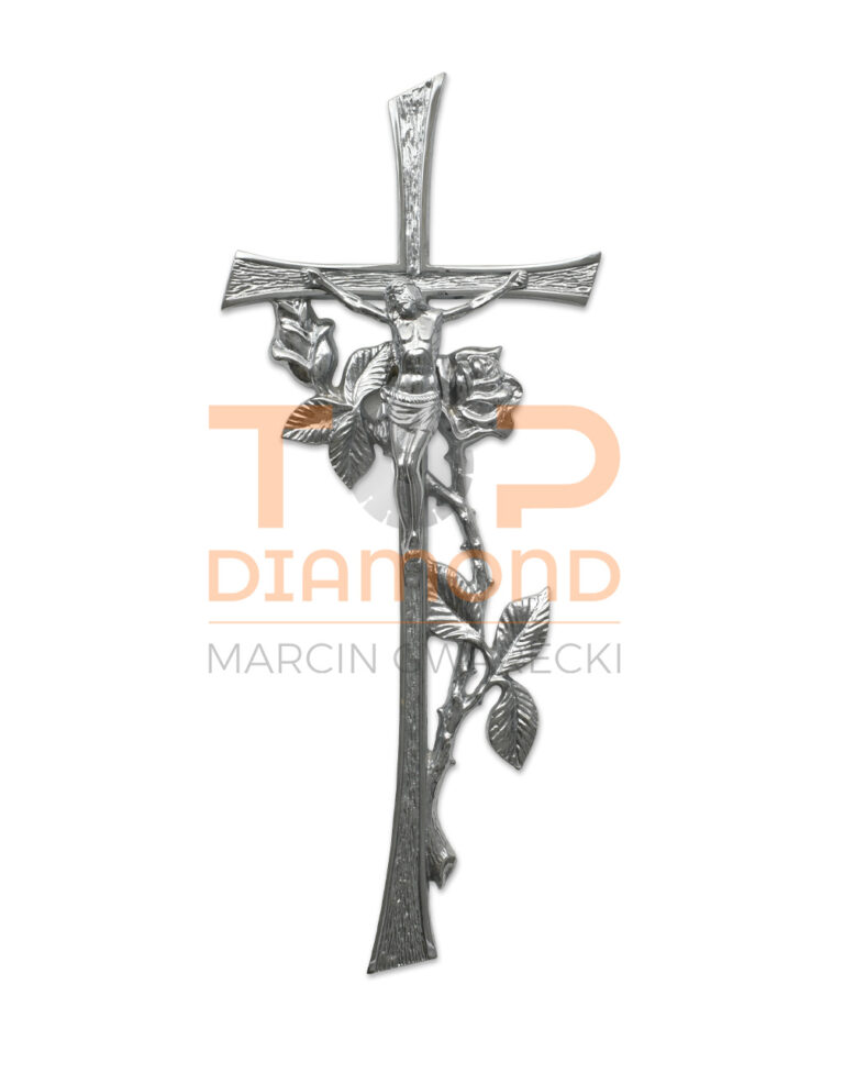 POL KRZYŻ RÓŻA OPLATANA 47cm CHROM