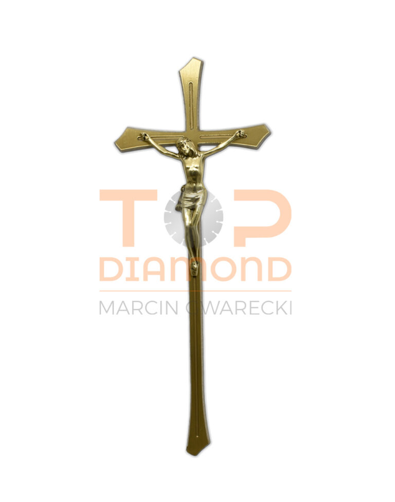 KRZYŻ MOSIĘŻNY ZŁOTY Z JASNYMI BOKAMI
