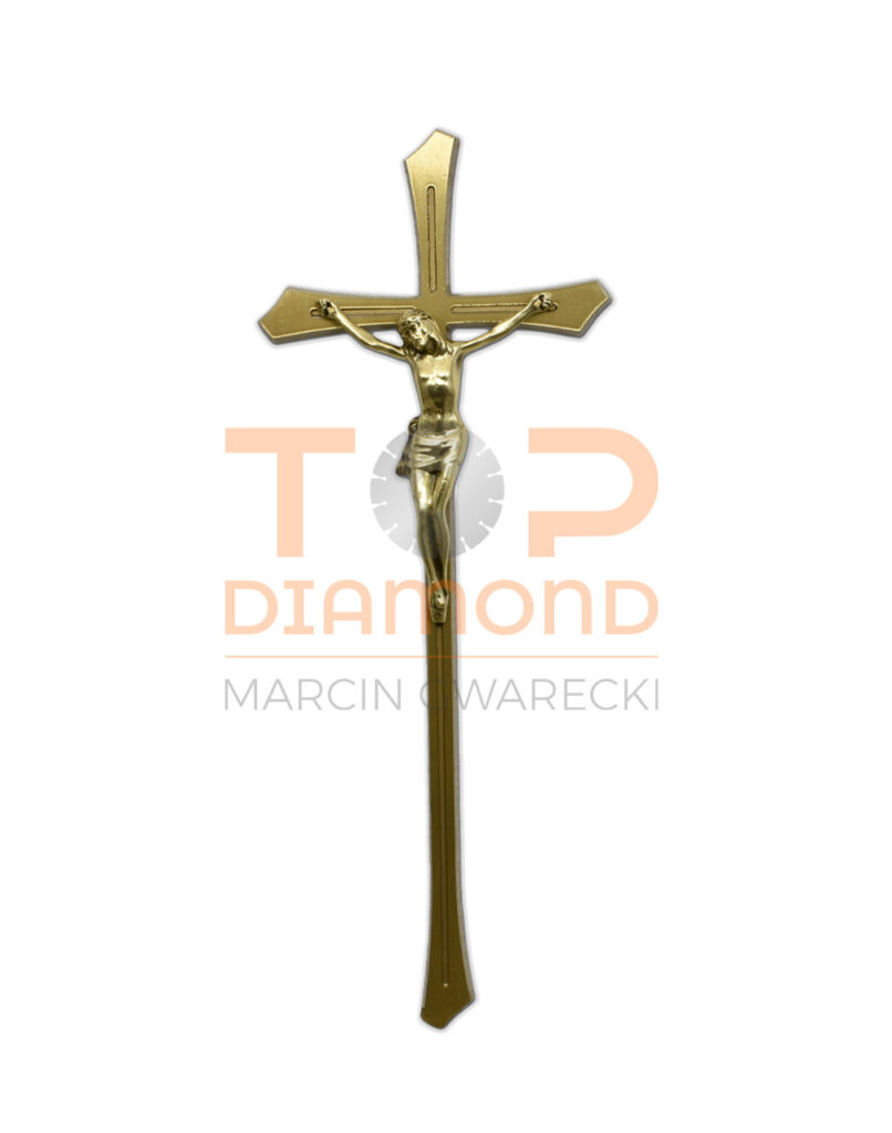 KRZYŻ MOSIĘŻNY ZŁOTY Z JASNYMI BOKAMI