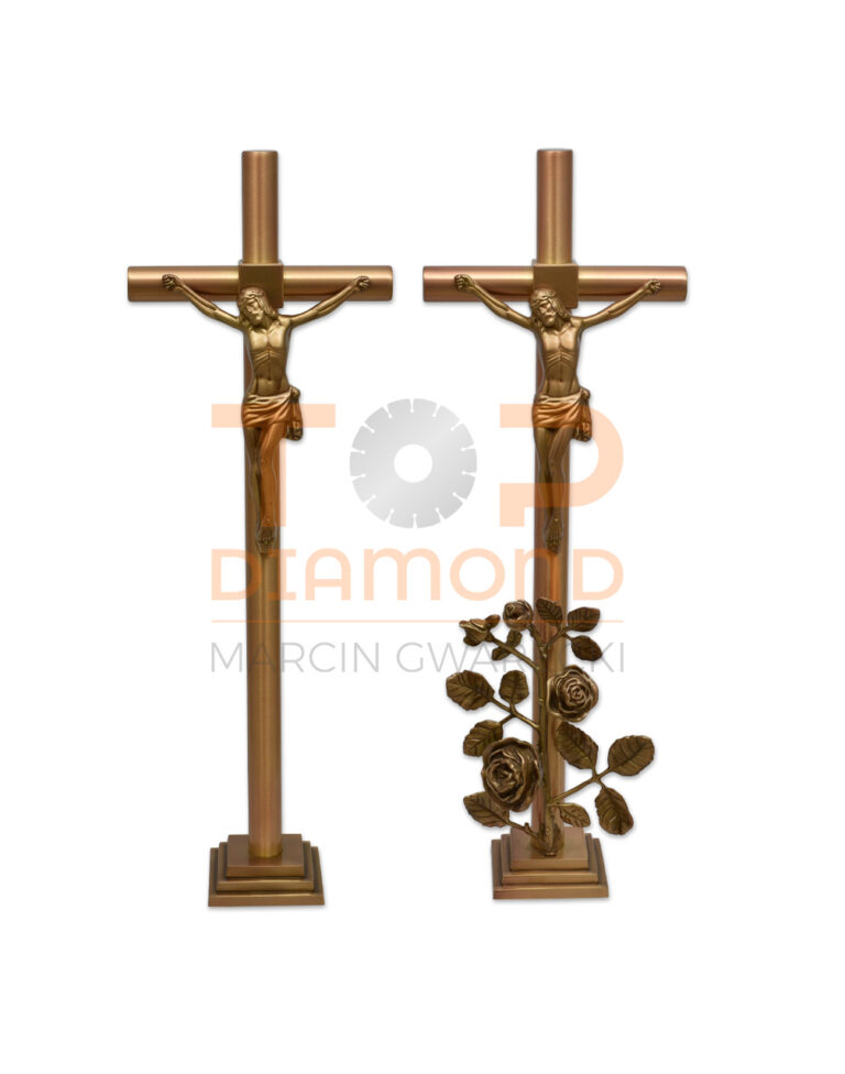 KRZYŻ Z WIZERUNKIEM STOJĄCY 70cm BRĄZ