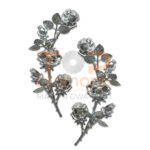 RÓŻA MOSIĘŻNA PRZESTRZENNA 28,5cm CHROM