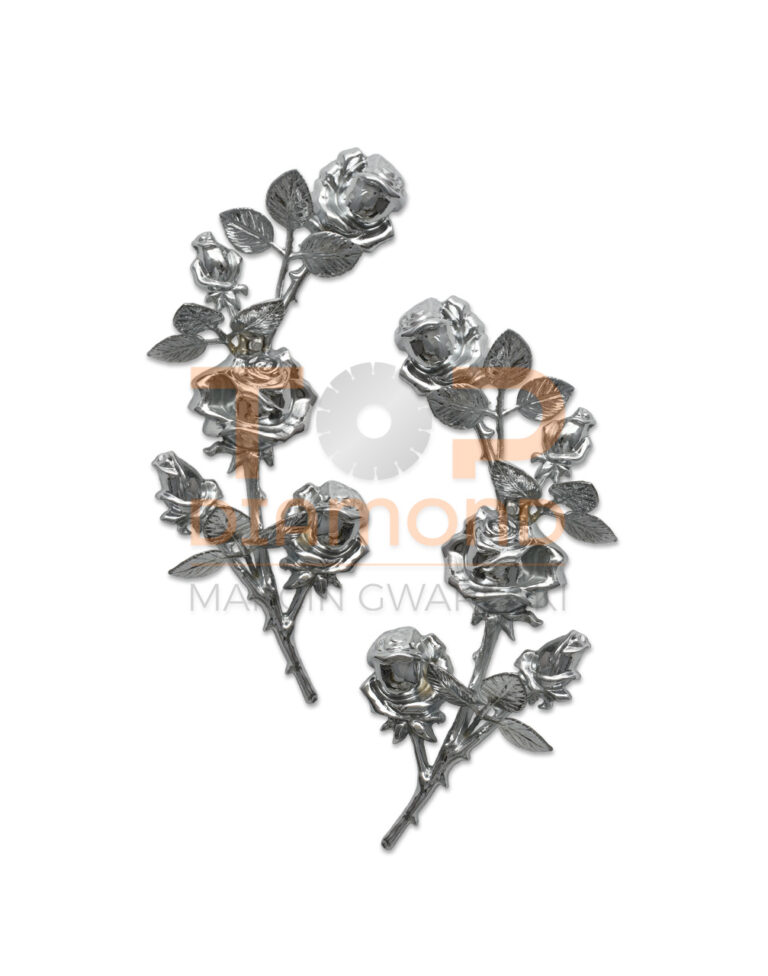 RÓŻA MOSIĘŻNA PRZESTRZENNA 28,5cm CHROM