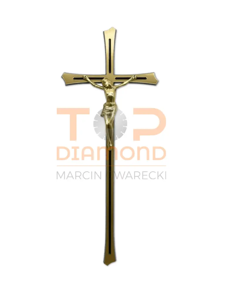 KRZYŻ MOSIĘŻNY ZŁOTY Z CIEMNYMI BOKAMI