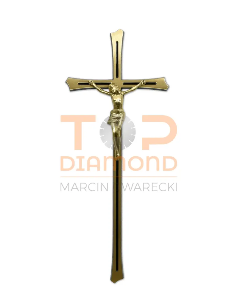 KRZYŻ MOSIĘŻNY ZŁOTY Z CIEMNYMI BOKAMI