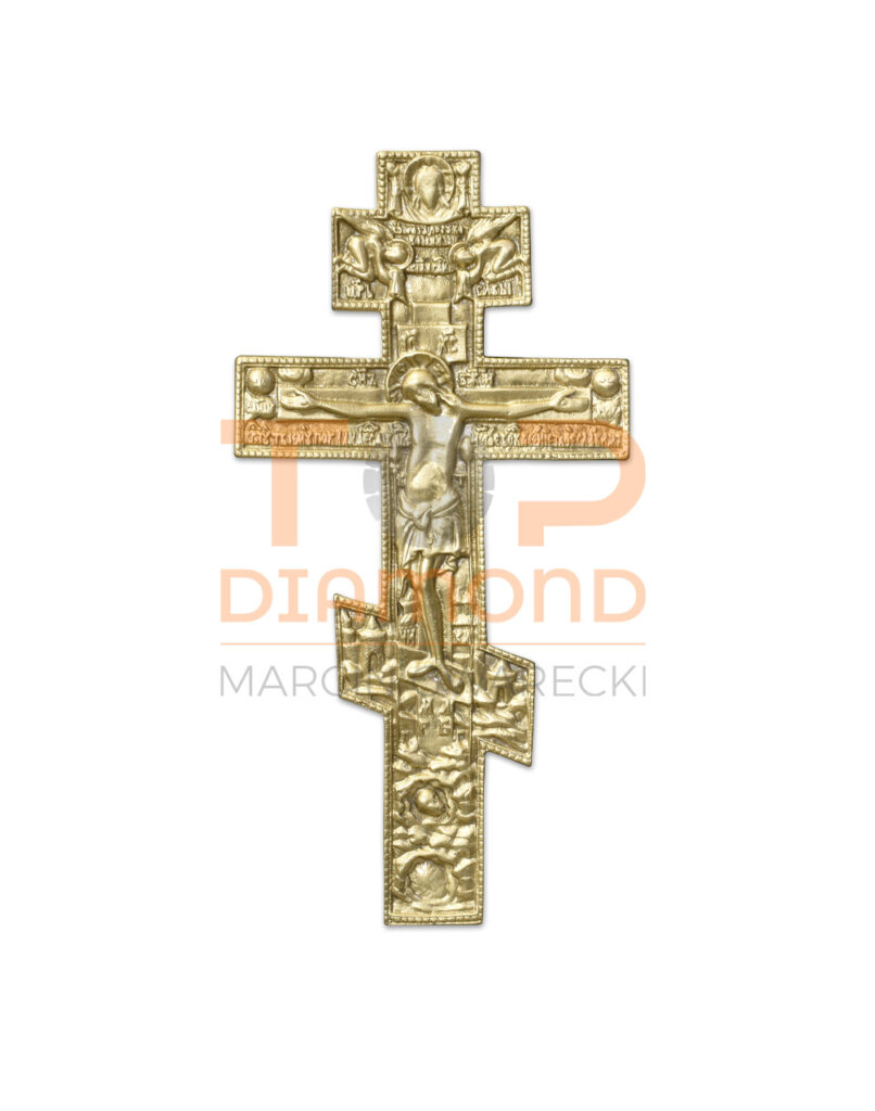 KRZYŻ Z WIZERUNKIEM MOSIĘŻNY PRAWOSŁAWNY ZŁOTY