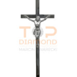 KRZYŻ MOSIĘŻNY 2x1cm CHROM Z PASYJKĄ