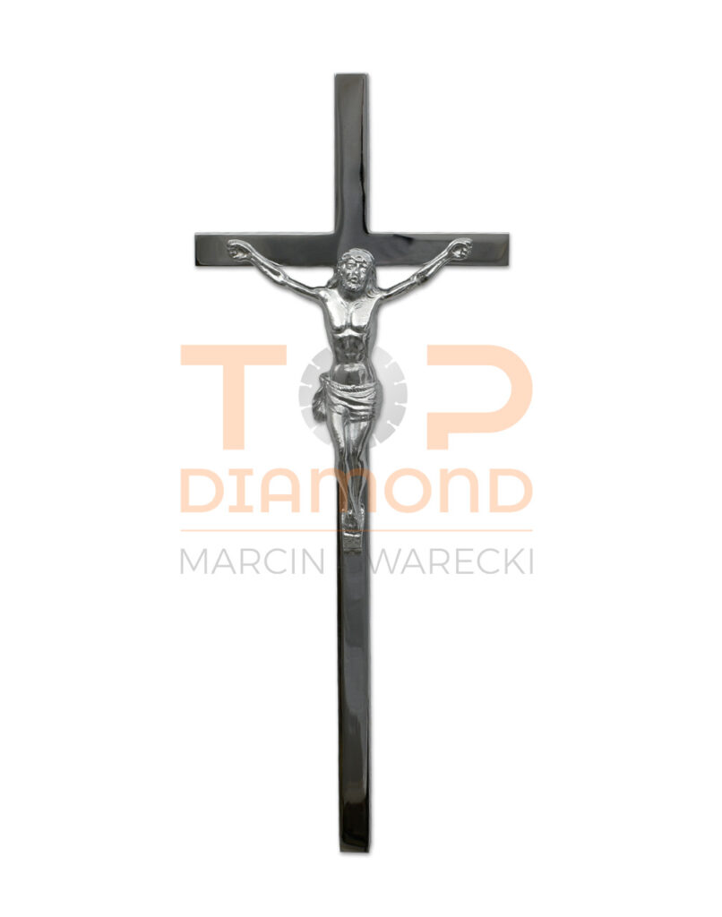 KRZYŻ MOSIĘŻNY 2x1cm CHROM Z PASYJKĄ