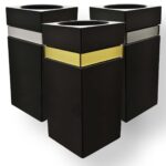 WAZON ŻYWICA CZARNY KWADRATOWY ZE WSTAWKĄ