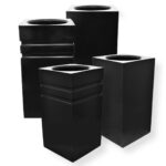 WAZON Z ŻYWICY KWADRATOWY CZARNY