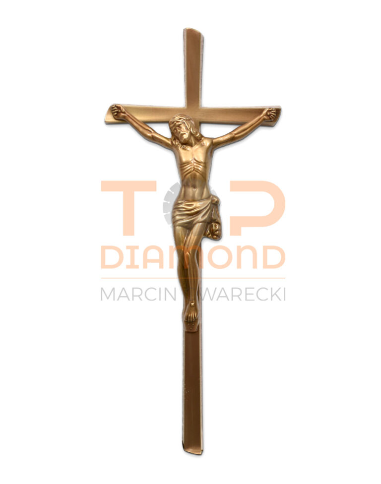 KRZYŻ MOSIĘŻNY MUNDIAL BRĄZ Z WIZERUNKIEM - 50 cm Z WIZERUNKIEM