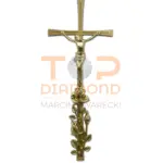 KRZYŻ MOSIĘŻNY KRESKA ROMANO ZŁOTY Z WIZERUNKIEM