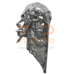 GŁOWA Z BRODĄ MOSIĘŻNA CHROMOWANA / ZŁOTA 35 cm - CHROM