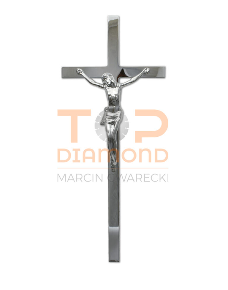 KRZYŻ 20x10mm PŁASKI CHROM