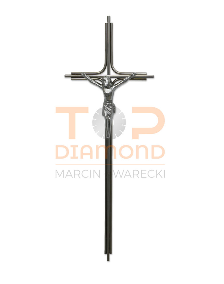 KRZYŻ ZE STALI NIERDZEWNEJ 50cm K/O - Z WIZERUNKIEM