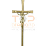 KRZYŻ MOSIĘŻNY KRESKA ROMANO ZŁOTY Z WIZERUNKIEM - 40 cm Z WIZERUNKIEM