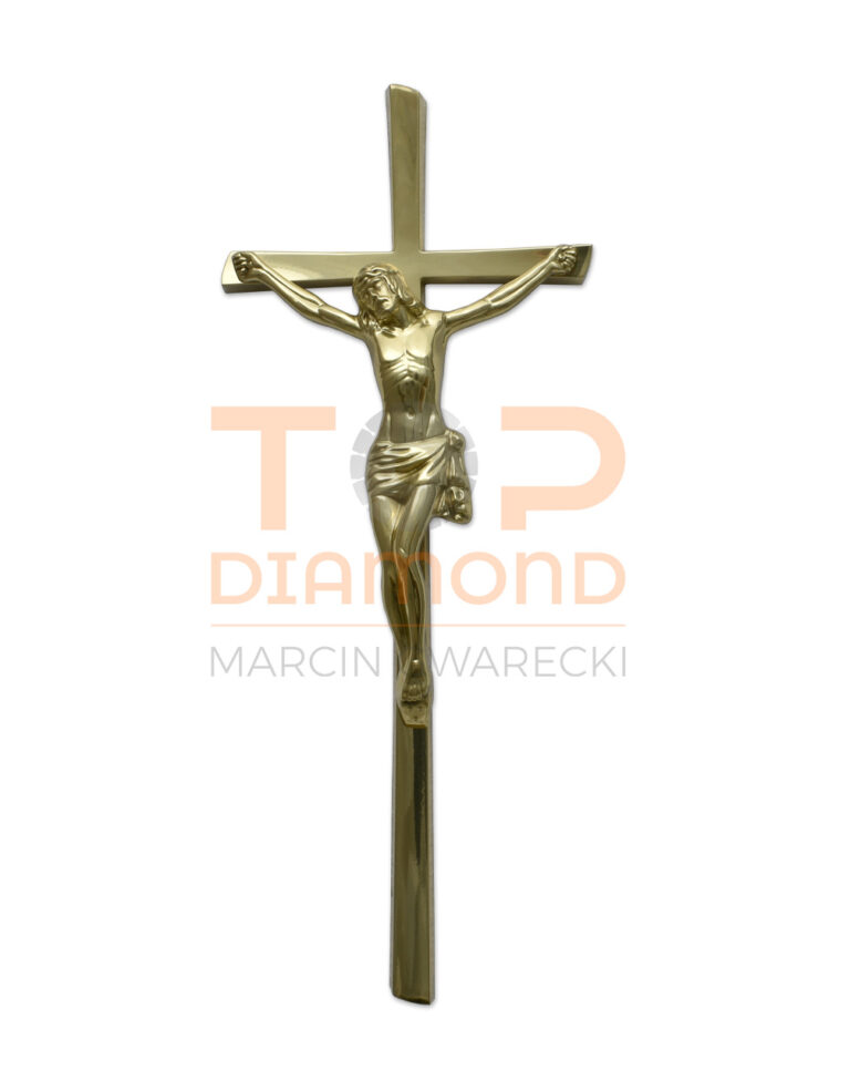 KRZYŻ Z WIZERUNKIEM MOSIĘŻNY MUNDIAL ZŁOTO - 50 cm Z WIZERUNKIEM