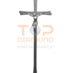 KRZYŻ MOSIĘŻNY CHROMOWANY - 50 cm Z WIZERUNKIEM