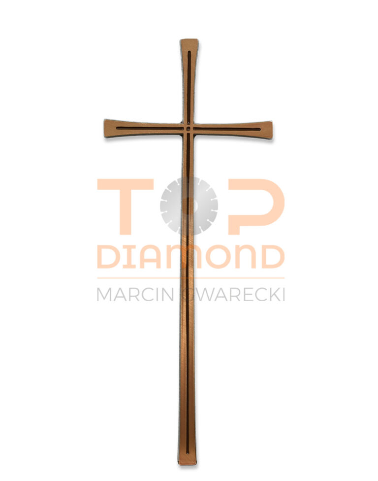 KRZYŻ MOSIĘŻNY KRESKA ROMANO BRĄZ Z WIZERUNKIEM