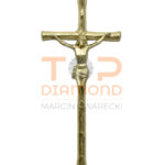 KRZYŻ MOSIĘŻNY ZE WZOREM DRZEWKA ZŁOTO