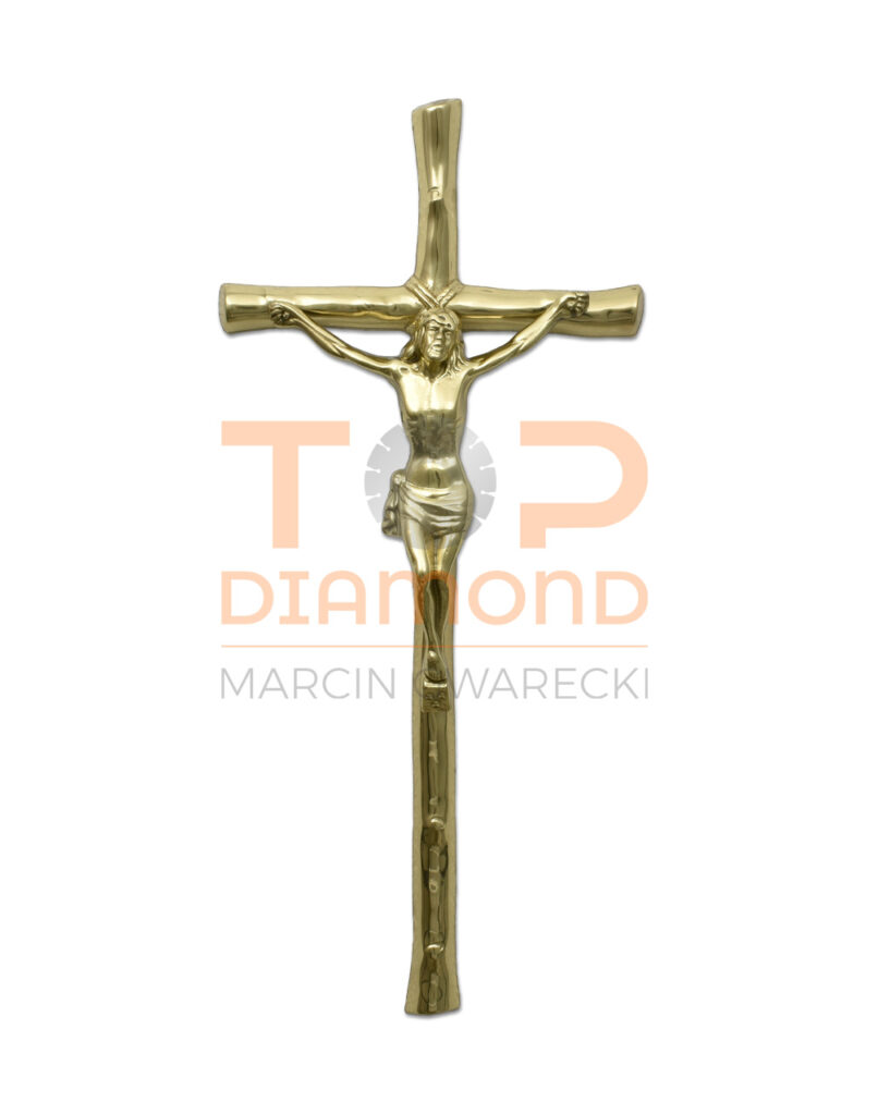 KRZYŻ MOSIĘŻNY ZE WZOREM DRZEWKA ZŁOTO