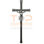 KRZYŻ ALUMINIOWY SREBRNY ROMANO - 40 cm Z WIZERUNKIEM