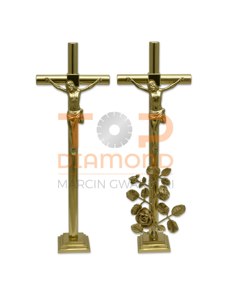KRZYŻ Z WIZERUNKIEM STOJĄCY 70cm ZŁOTY