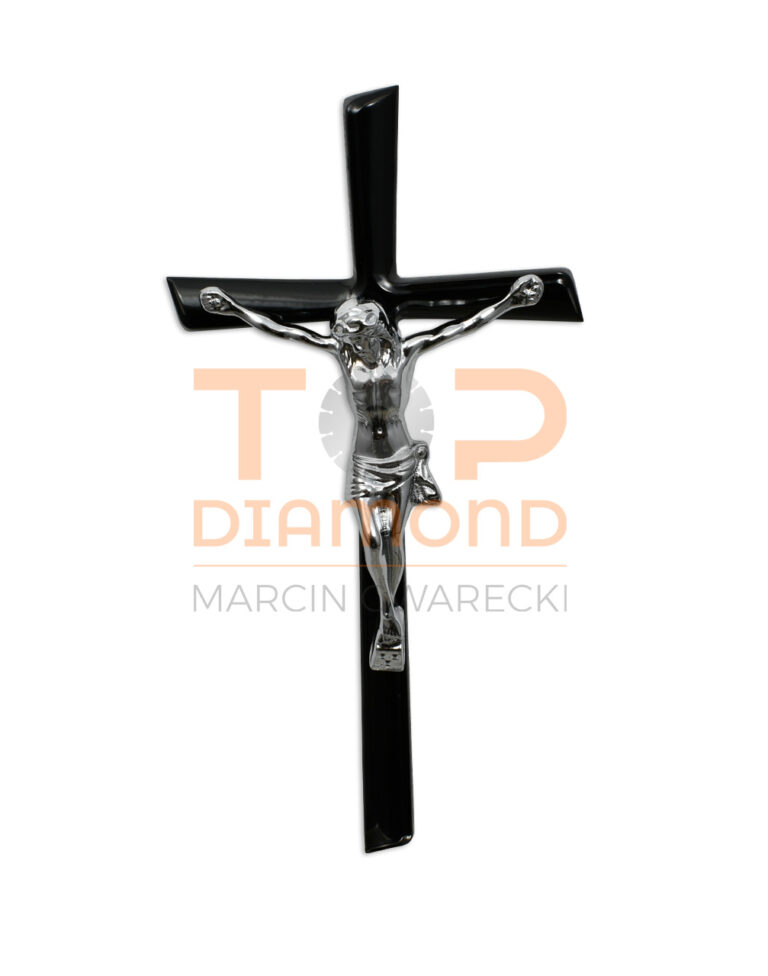 KRZYŻ Z WIZERUNKIEM MOSIĘŻNY LORENZI CZARNY - 40 cm Z WIZERUNKIEM