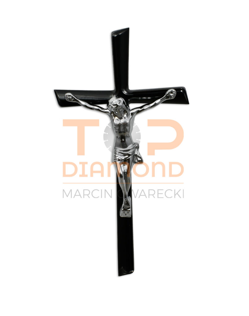 KRZYŻ Z WIZERUNKIEM MOSIĘŻNY LORENZI CZARNY - 40 cm Z WIZERUNKIEM