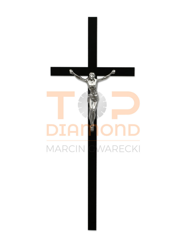 KRZYŻ ZE STALI NIERDZEWNEJ BLACHA CZARNY