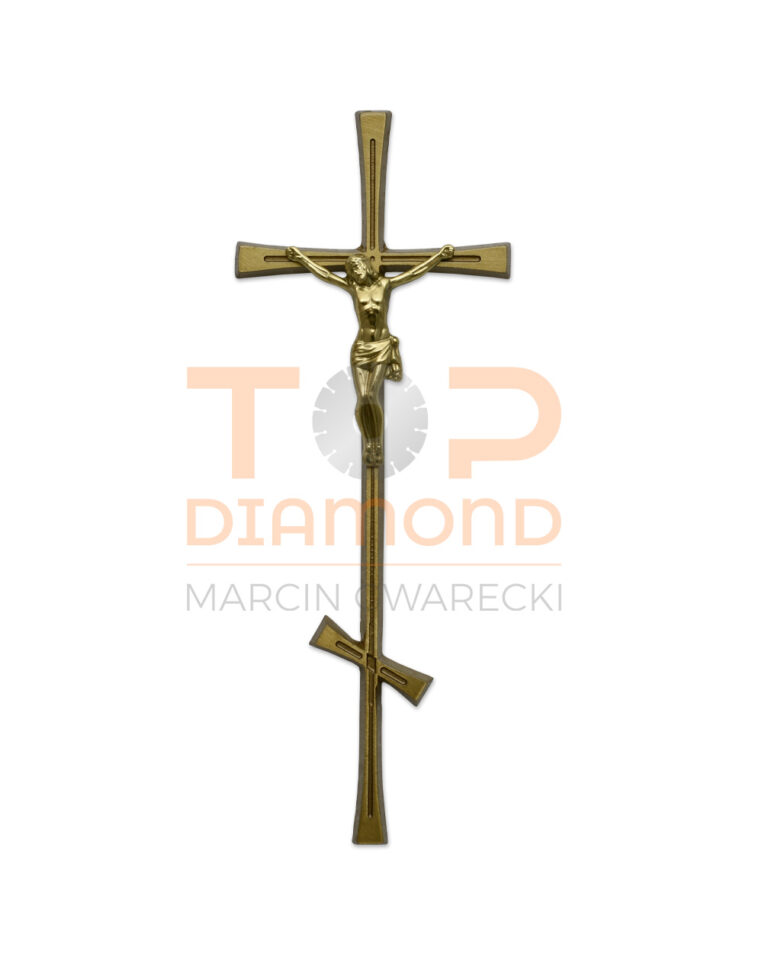 KRZYŻ Z PASYJKĄ MOSIĘŻNY ROMANO PRAWOSŁAWNY ZŁOTY - 30 cm Z WIZERUNKIEM