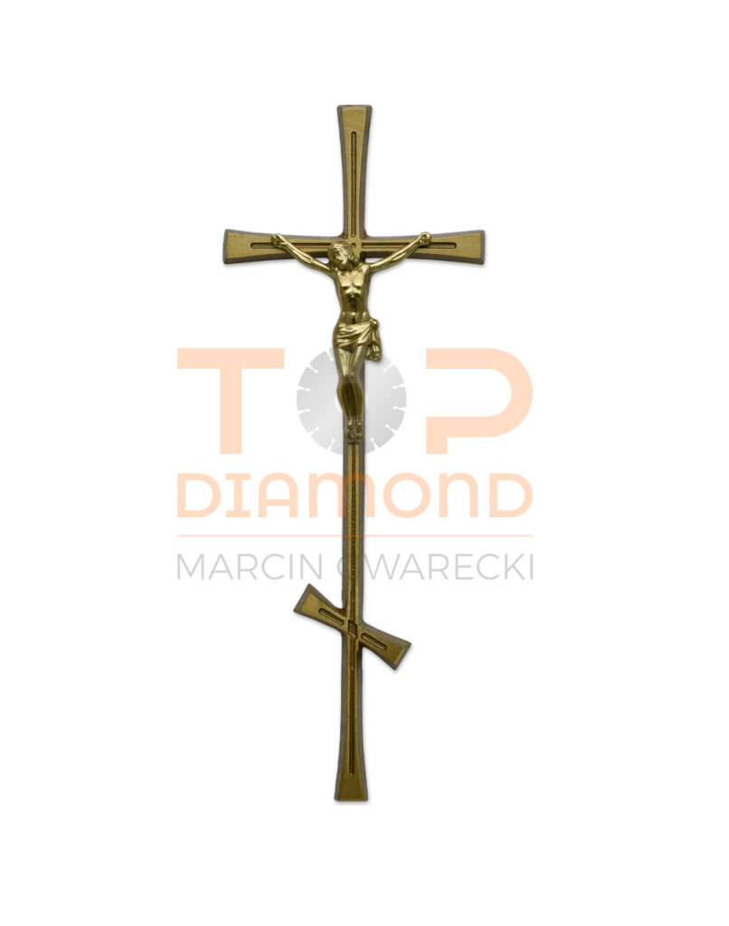 KRZYŻ Z PASYJKĄ MOSIĘŻNY ROMANO PRAWOSŁAWNY ZŁOTY - 30 cm Z WIZERUNKIEM