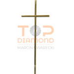 KRZYŻ ZE STALI NIERDZEWNEJ SZTORC 10x20mm BEZ WIZERUNKU ZŁOTY