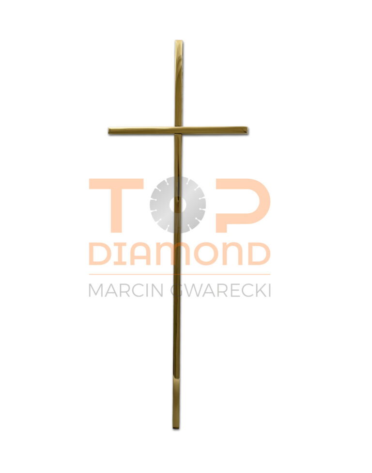 KRZYŻ ZE STALI NIERDZEWNEJ SZTORC 10x20mm BEZ WIZERUNKU ZŁOTY