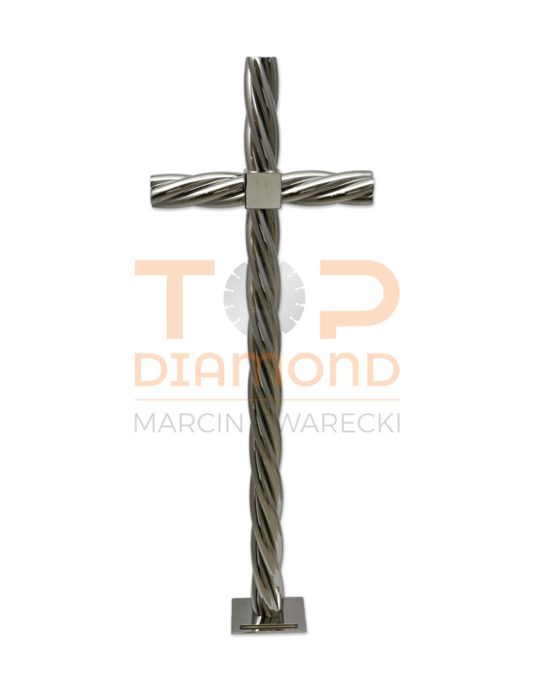 KRZYŻ ZE STALI NIERDZEWNEJ KRĘCONY 4 RURY 21mm - 80 cm BEZ WIZERUNKU