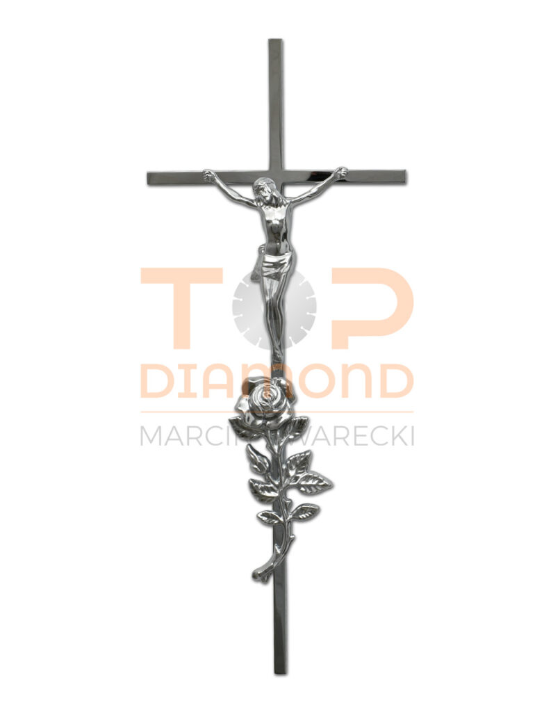 KRZYŻ 1x1cm CHROM Z PASYJKĄ