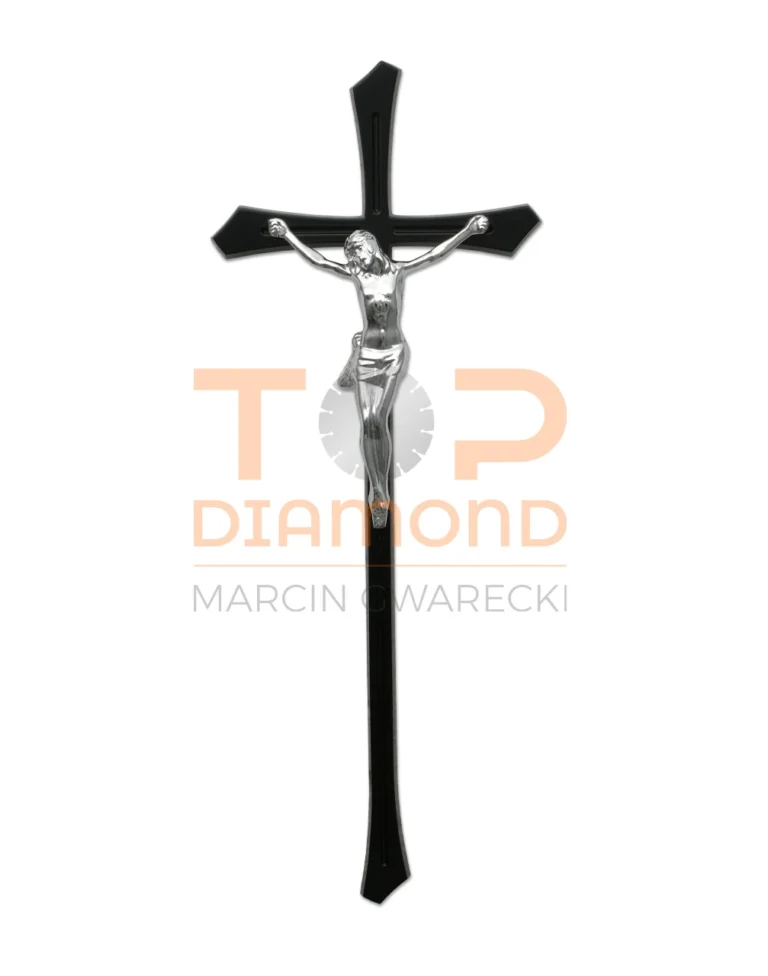 KRZYŻ SA ROMANO KOŃCE SZEROKIE 43cm CZARNY