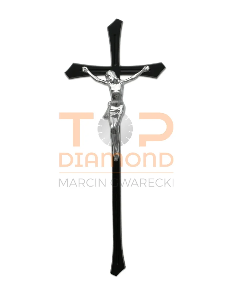KRZYŻ SA ROMANO KOŃCE SZEROKIE 43cm CZARNY