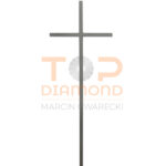 KRZYŻ ALUMINIOWY KWADRAT ROMANO Z PASYJKĄ