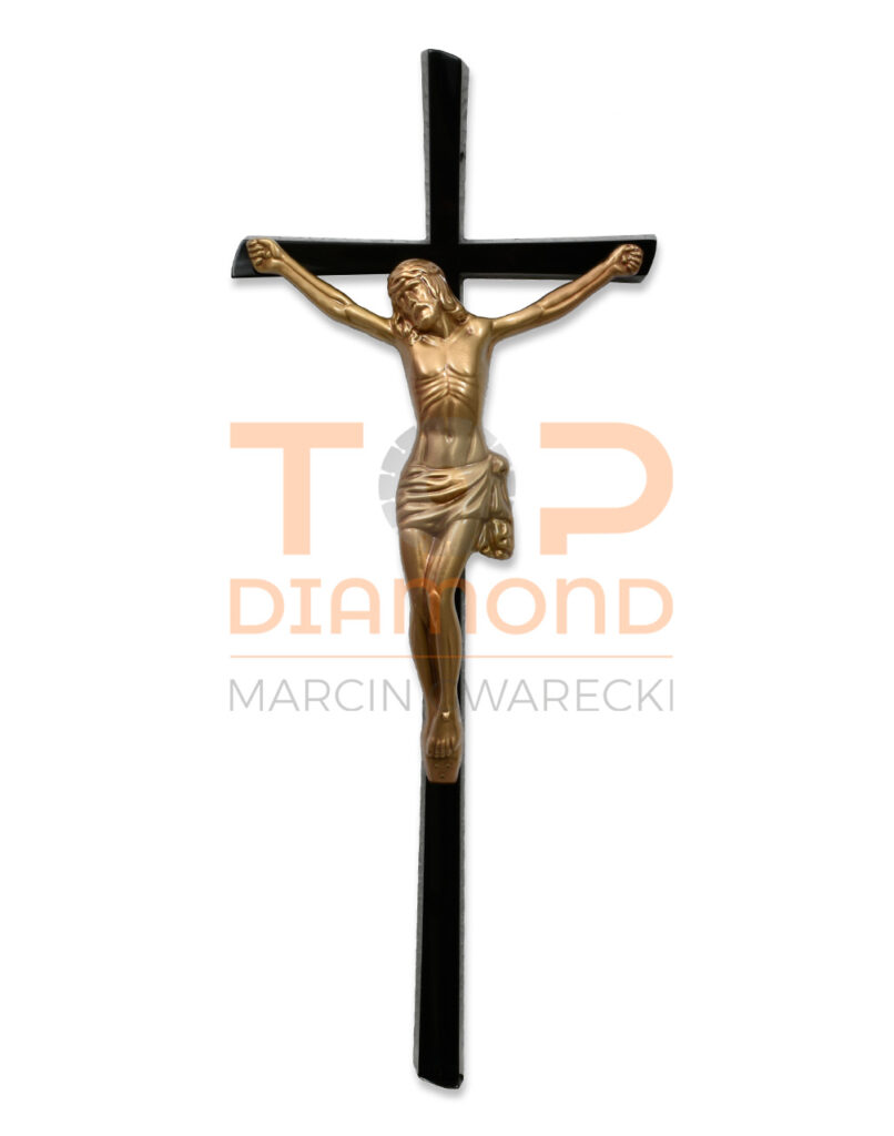 KRZYŻ Z WIZERUNKIEM MOSIĘŻNY MUNDIAL 50cm CZARNY/BRĄZ