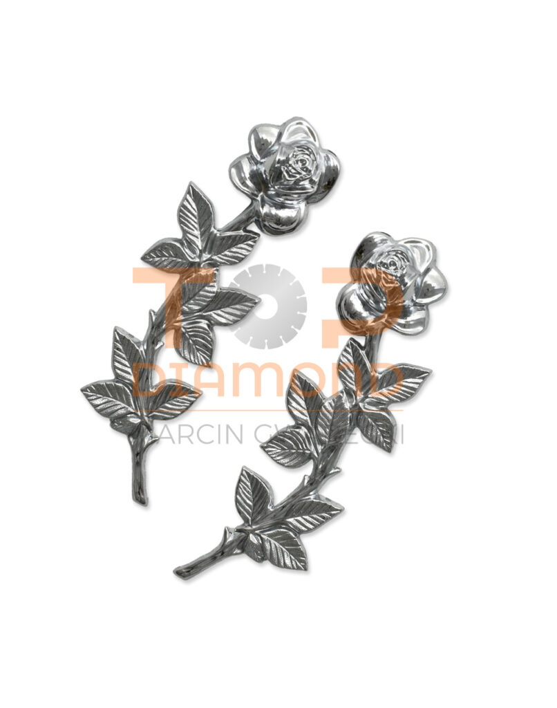 RÓŻA MOSIĘŻNA Z JEDNYM KWIATEM 28cm CHROM