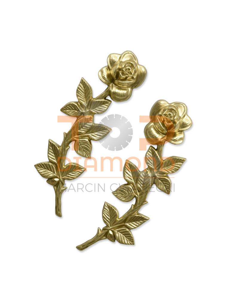 RÓŻA MOSIĘŻNA Z JEDNYM KWIATEM 28cm ZŁOTA