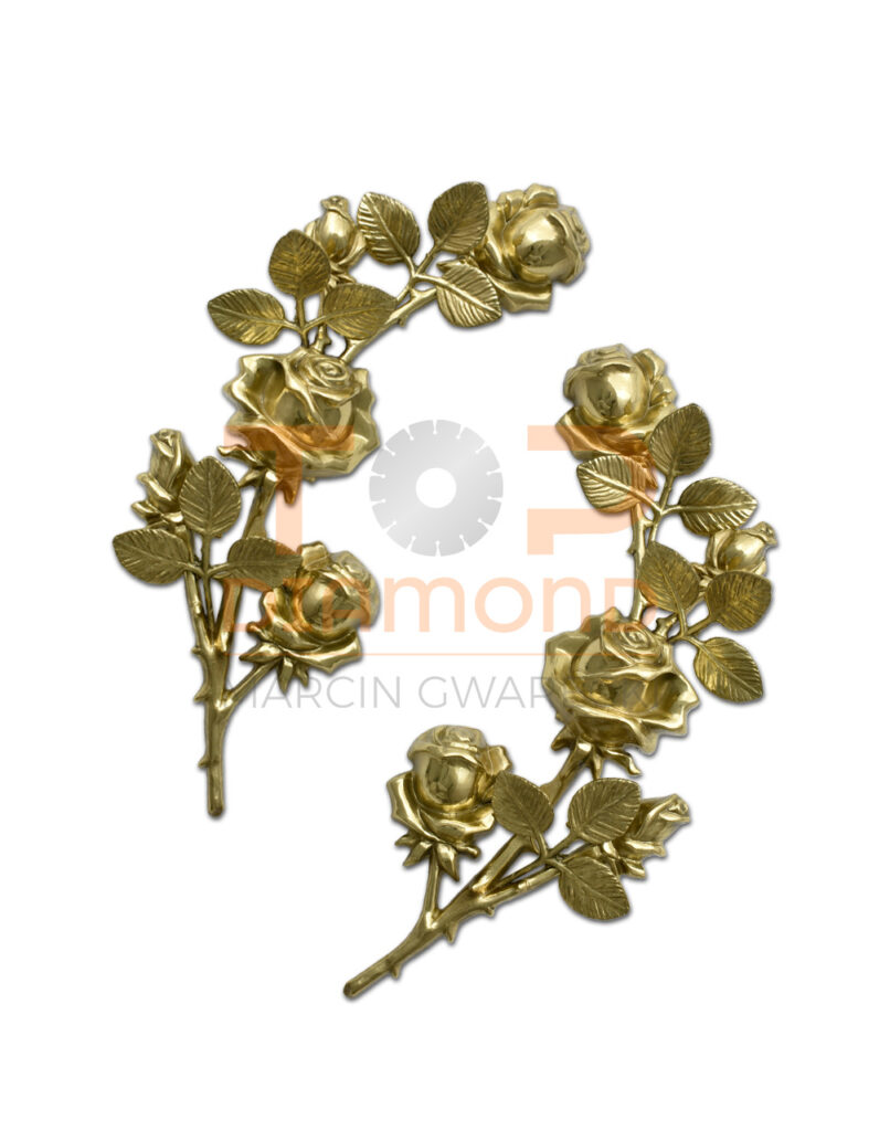 RÓŻA MOSIĘŻNA PRZESTRZENNA 28,5cm ZŁOTY