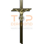 KRZYŻ MOSIĘŻNY 50cm ZŁOTY Z PASYJKĄ - Z WIZERUNKIEM