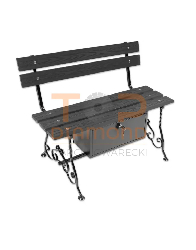 ŁAWKA KUTA Z OPARCIEM + SKRZYNKA