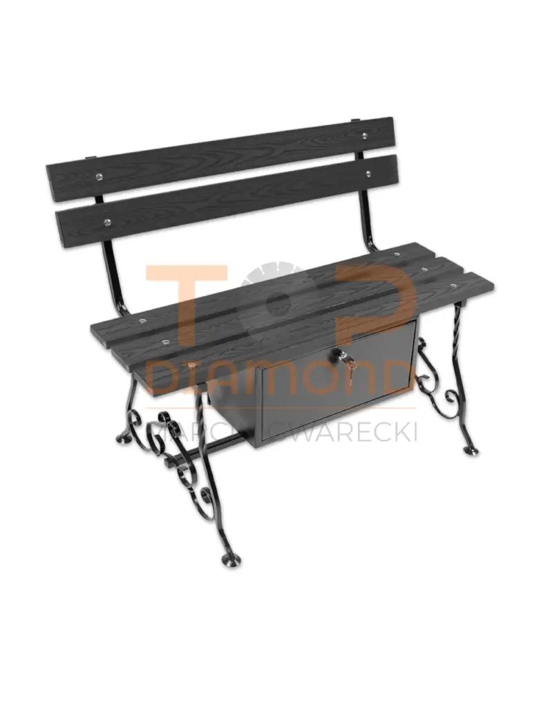 ŁAWKA KUTA Z OPARCIEM + SKRZYNKA